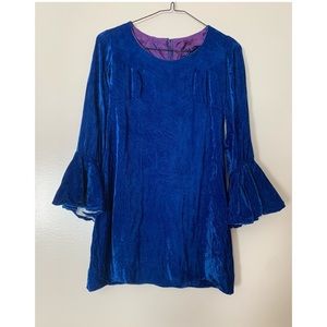 1960s Mini Mod Blue Dress